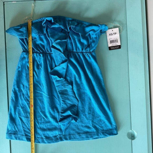 Source Unknown Y2K Blue Ruffled tube top Women’s XS - Picture 8 of 10